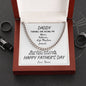 Daddy / Happy Father's Day / Gift from Daughter / Gift from Son / Cuban Link Chain / Personalized Message Card