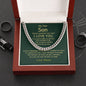 My Dear Son / I Love You / Gift from Mom / Gift from Dad / Cuban Link Chain / Personalized Message Card