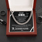 To My Son / Number One LaCross Player / Gift from Mom / Gift from Dad / Cuban Link Chain / Personalized Message Card