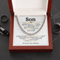 To My Son / Cuban Link Chain / Personalized Message Card
