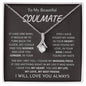To My Soulmate / I found my missing piece / Alluring Beauty Necklace / Personalized Message Card