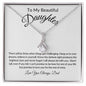 To My Beautiful Daughter / Gift from Mom / Gift from Dad / Alluring Beauty Necklace / Personalized Message Card