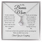 To My Bonus Mom / Alluring Beauty Necklace / Personalized Message Card