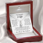 To My Beautiful Wife / Hold This Close to Feel My Love / Alluring Beauty Necklace / Personalized Message Card