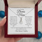 To My Bonus Mom / Alluring Beauty Necklace / Personalized Message Card