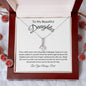 To My Beautiful Daughter / Gift from Mom / Gift from Dad / Alluring Beauty Necklace / Personalized Message Card