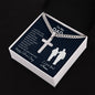 To Dad From Son / Happy Father's Day / Cuban Link Chain with Artisan Cross Necklace / Personalized Message Card