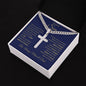 To Our Son / Love, Mom & Dad / Cuban Link with Artisan Cross Necklace with Personalization