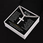 To My Son / Cuban Chain with Artisan Cross Necklace with Personalization
