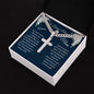 Sympathy/ In Loving Memory of your Mom / Personalized Steel Cross on Cuban Chain