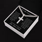 To My Husband / Cuban Chain with Personalized Artisan Cross Necklace