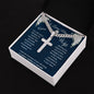 Sympathy / In Loving Memory of your Wife / Personalized Steel Cross on Cuban Chain
