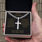 To My Amazing Husband / Personalized Steel Cross with Cuban Chain