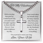To My Husband / Cuban Chain with Personalized Artisan Cross Necklace