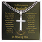 Graduation Gift for Him / Cuban Link Chain with Personalized Artisan Cross