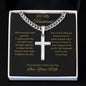 To My Amazing Husband / Personalized Steel Cross with Cuban Chain