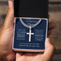To my Amazing Husband / Love Your Wife / Personalized Steel Cross on Cuban Chain