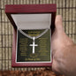 Graduation Gift for Him / Cuban Link Chain with Personalized Artisan Cross