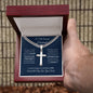 To my Amazing Husband / Love Your Wife / Personalized Steel Cross on Cuban Chain