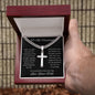 To My Husband / Cuban Chain with Personalized Artisan Cross Necklace