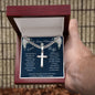 Sympathy / In Loving Memory of your Wife / Personalized Steel Cross on Cuban Chain