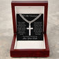 To My Husband / Cuban Chain with Personalized Artisan Cross Necklace