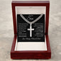To Our Son / Love, Mom & Dad / Cuban Chain with Artisan Cross Necklace with Personalization