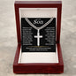 To My Son / Cuban Chain with Artisan Cross Necklace with Personalization