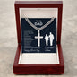 To Dad From Son / Happy Father's Day / Cuban Link Chain with Artisan Cross Necklace / Personalized Message Card
