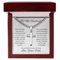 To My Husband / Cuban Chain with Personalized Artisan Cross Necklace