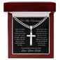 To My Husband / Cuban Chain with Personalized Artisan Cross Necklace