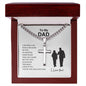 To My Dad / Cuban Chain with Personalized Artisan Cross Necklace