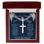 Sympathy / In Loving Memory of your Wife / Personalized Steel Cross on Cuban Chain