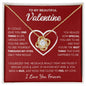 To My Beautiful Valentine / Love Knot Necklace / Personalized Message Card