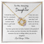 To My Amazing Daughter / Gift from Mom / Gift from Dad / Love Knot Necklace / Personalized Message Card