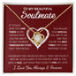 To My Beautiful Soulmate / Love Knot Necklace / Personalized Message Card