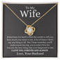 To My Wife / I Live for You / Love Knot Necklace / Personalized Message Card