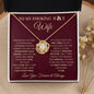 To My Smoking Hot Wife / Best Thing / Love Knot Necklace / Personalized Message Card