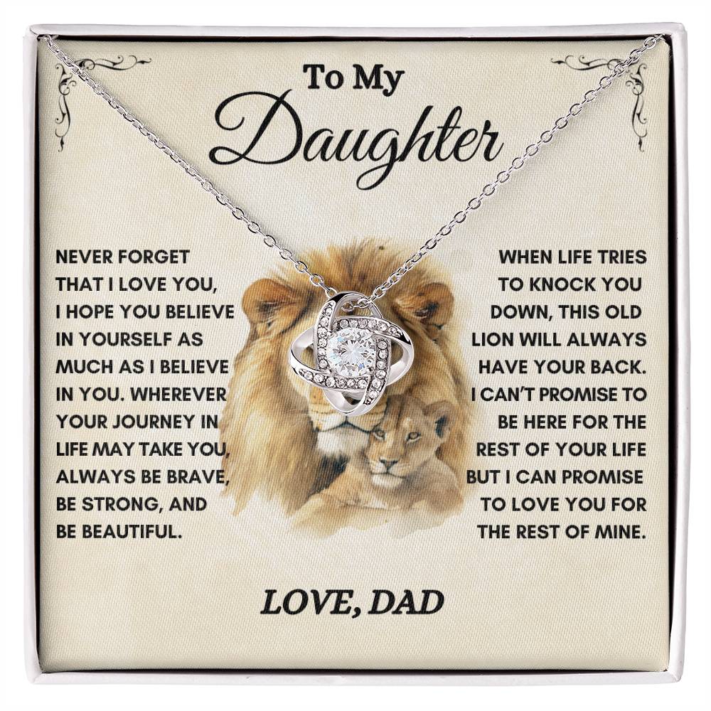 To My Daughter / This Old Lion / Gift from Dad / Love Knot Necklace