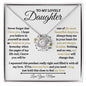 To My Lovely Daughter / Gift from Mom / Gift from Dad / Love Knot Necklace / Personalized Message Card