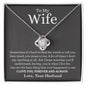 To My Wife / I Live for You / Love Knot Necklace / Personalized Message Card