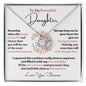 To My Beautiful Daughter / Most Beautiful Chapters/ Gift from Mom / Gift from Dad / Love Knot Necklace / Personalized Message Card