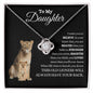 To My Daughter /This Old Lioness /Gift from Mom/ Love Knot Necklace / Personalized Message Card