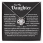To My Daughter / You Deserve a Relationship as Beautiful as You Are / Gift from Mom / Gift from Dad / Love Knot Necklace / Personalized Message Card