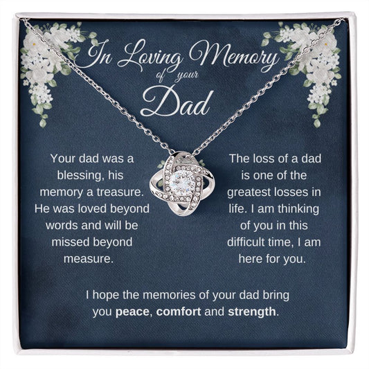 In Loving Memory / Dad / Love Knot Necklace