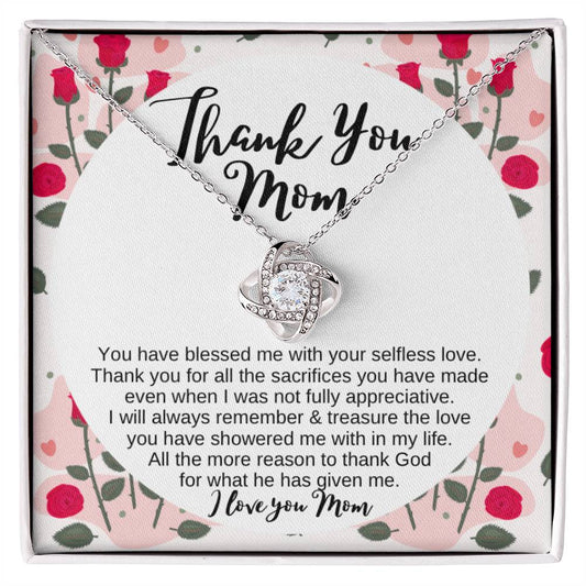 Thank You Mom / Love Knot Necklace