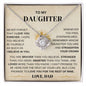 To My Daughter / Gift from Mom / Gift from Dad / Love Knot Necklace / Personalized Message Card
