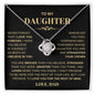 To My Daughter / Gift from Mom / Gift from Dad / Love Knot Necklace / Personalized Message Card
