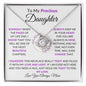 To My Precious Daughter / Gift from Mom / Gift From Dad / Love Knot Necklace
