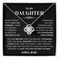 To My Daughter / Gift for Mom / Gift for Dad / Love Knot Necklace / Personalized Message Card